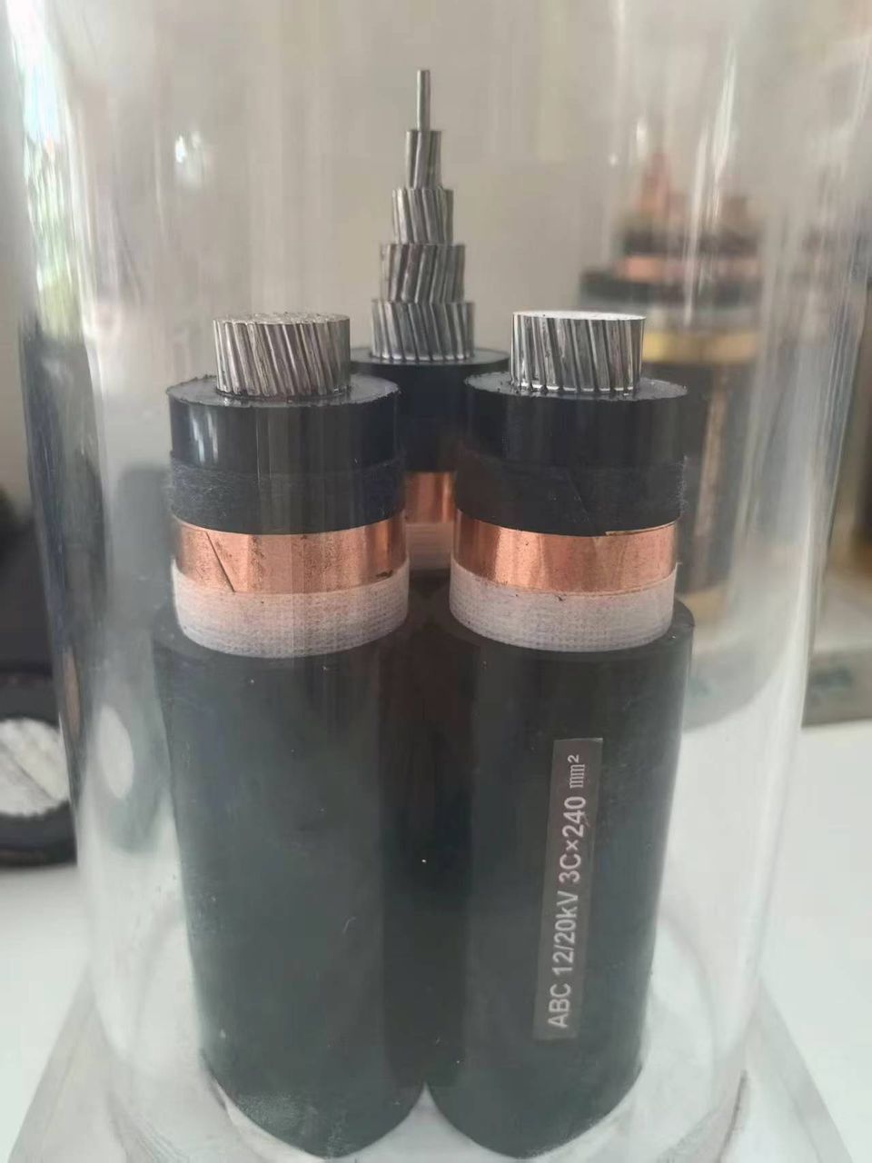 Medium-voltage cable ends prepared for termination